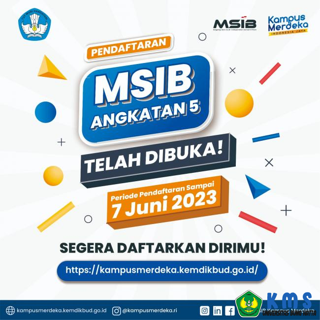 Program Magang dan Studi Independen Bersertifikat (MSIB) Angkatan 5 Tahun 2023